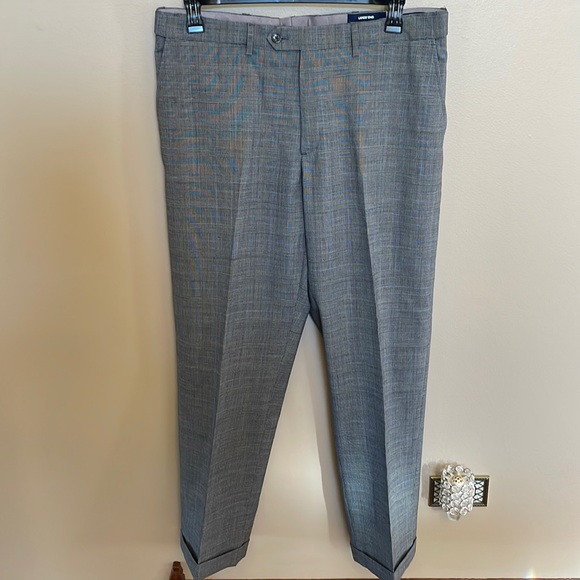 LANDS END 38 x 30 men’s wool stretch classic transitional fit pants with cuffs - Picture 2 of 15